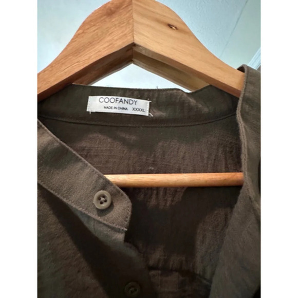 COOFANDY Men's Shirt Green 4XL - Picture 3 of 5